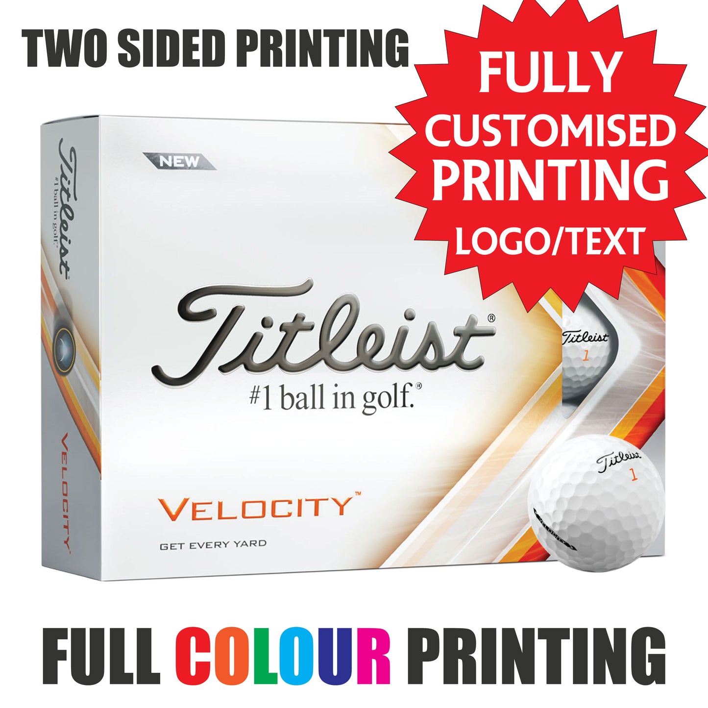 Personalised Golf Balls CUSTOM IMAGE/LOGO Titleist Pro V1 Callaway Srixon Taylor