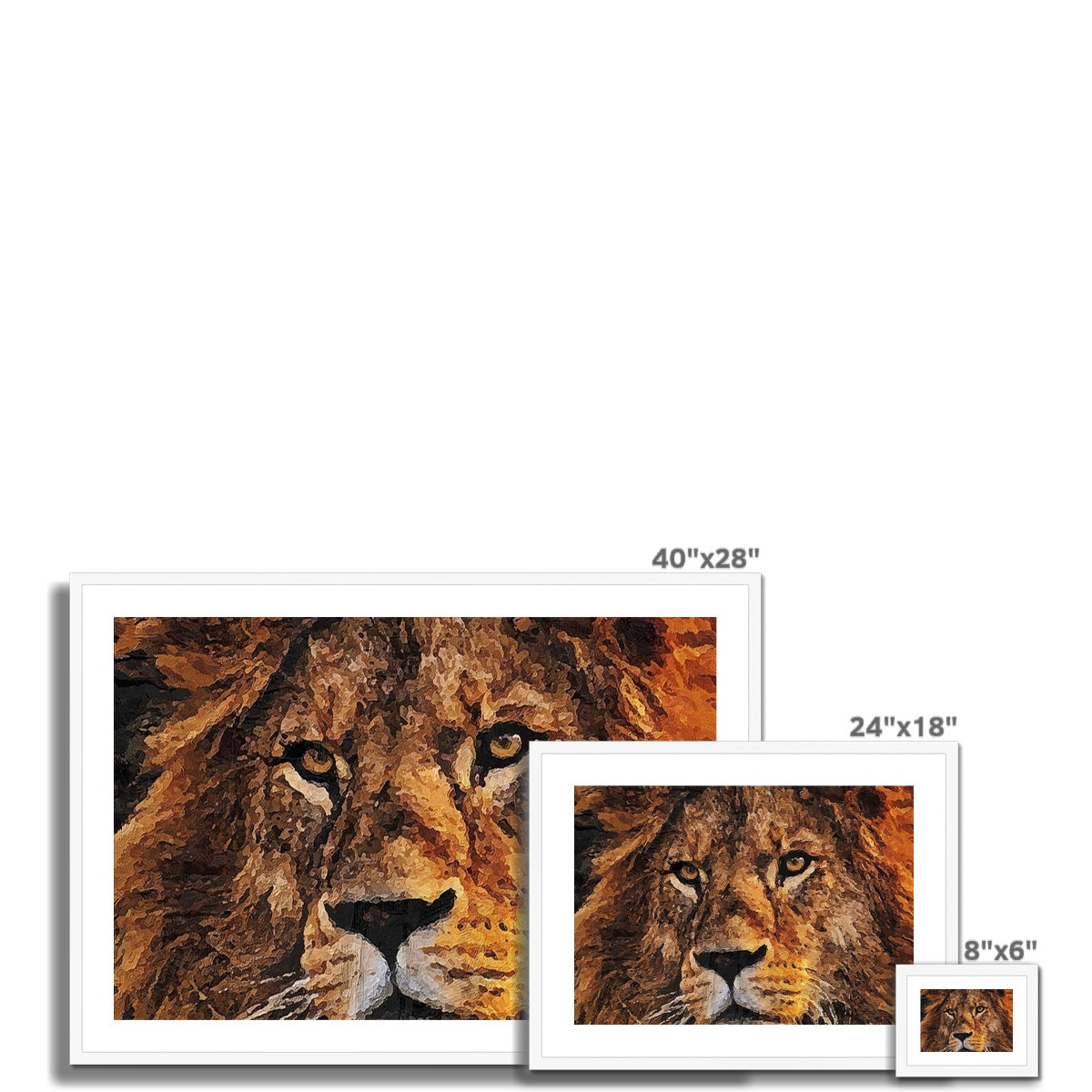 Lion Oil Palette Print Framed & Mounted Print