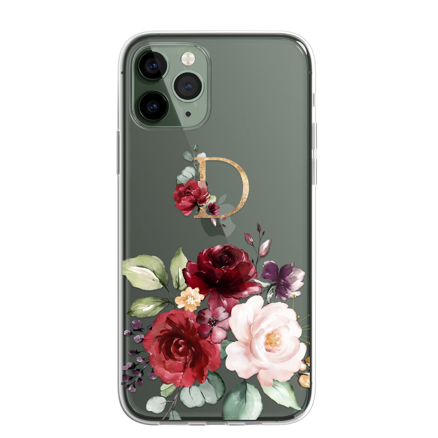 Personalised Floral CLEAR Phone Cover Case Custom For iPhone 13 Pro Max Mini +