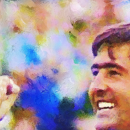 Limited Edition Seve Ballesteros Portrait British Open St Andrews 1984 Champion, Oil Style Artwork Fine Art Print (Unframed)