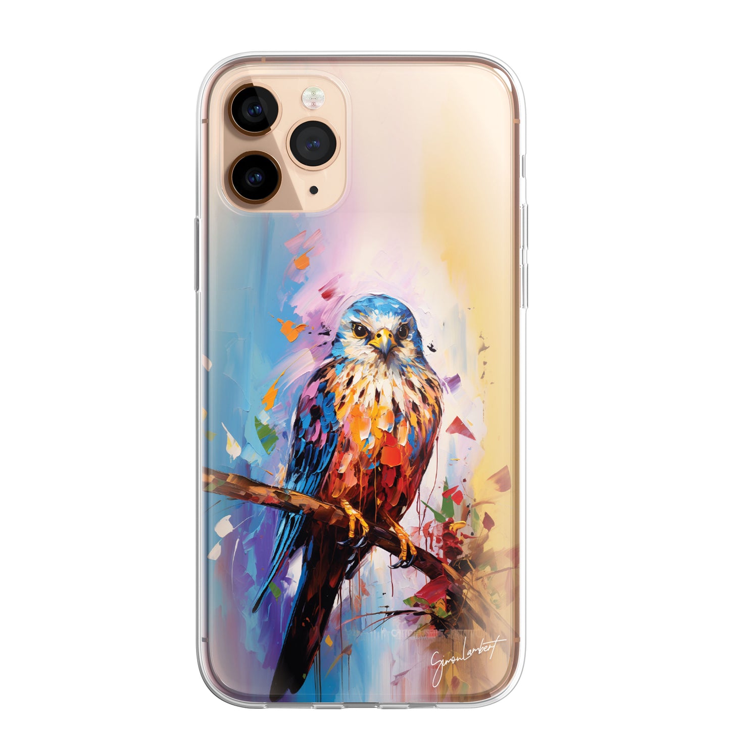 British Birds Phone Case Palette Knife Art CLEAR Cover Case for iPhone 15 14 13 12 Pro +