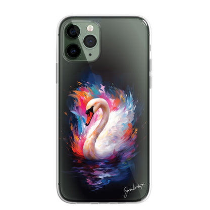British Birds Phone Case Palette Knife Art CLEAR Cover Case for iPhone 15 14 13 12 Pro +