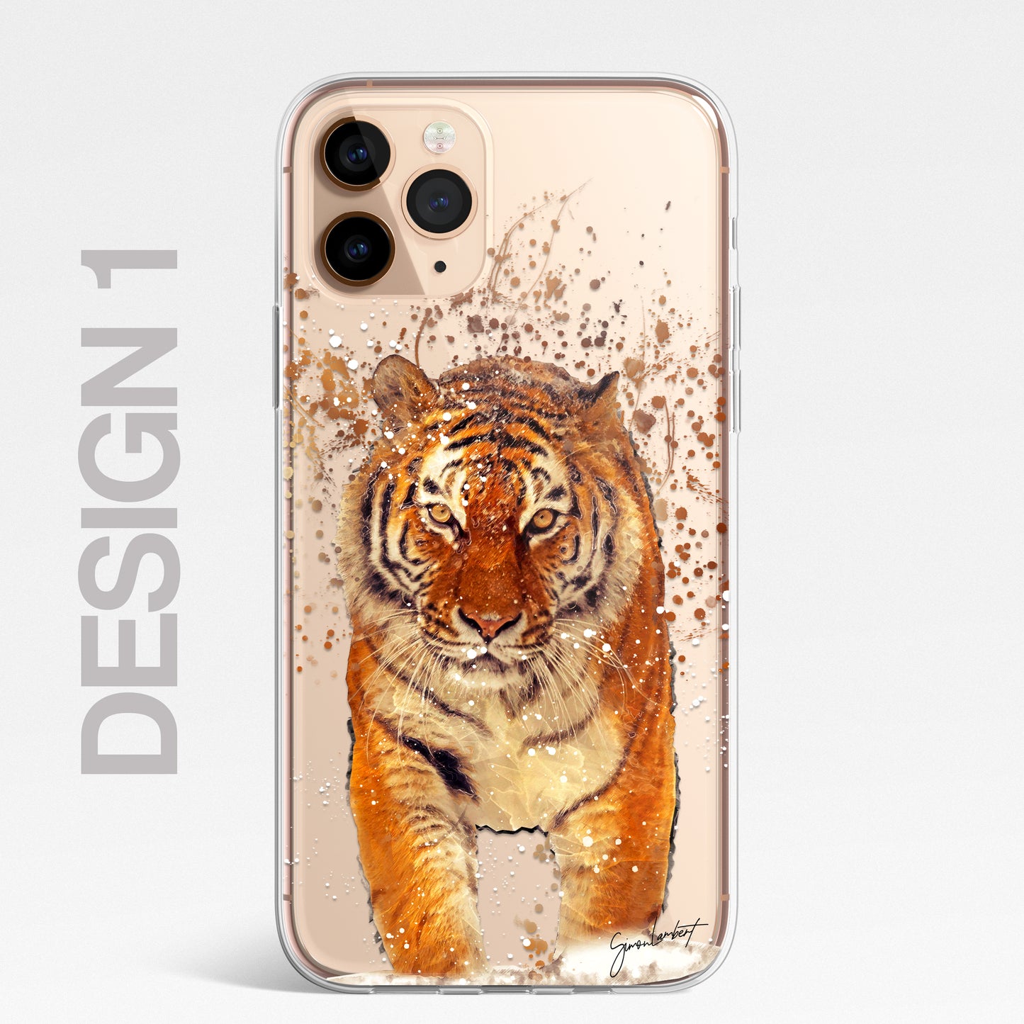 Asian Animals Phone Case Splatter Art CLEAR Cover Case for iPhone 14 13 12 Pro +