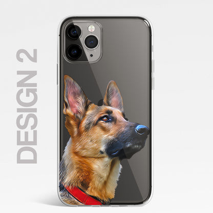 German Shepherd Alsatian Dog Phone Case Art CLEAR Cover Case for iPhone 14 13 12