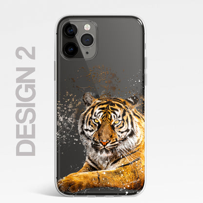 Asian Animals Phone Case Splatter Art CLEAR Cover Case for iPhone 14 13 12 Pro +