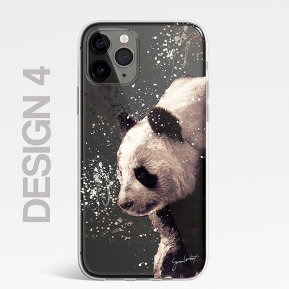 Asian Animals Phone Case Splatter Art CLEAR Cover Case for iPhone 14 13 12 Pro +