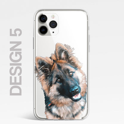 German Shepherd Alsatian Dog Phone Case Art CLEAR Cover Case for iPhone 14 13 12
