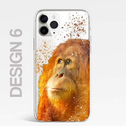 Asian Animals Phone Case Splatter Art CLEAR Cover Case for iPhone 14 13 12 Pro +