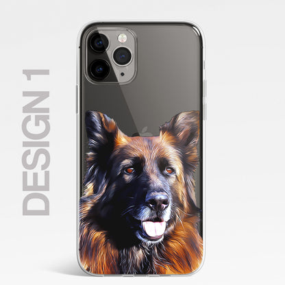 German Shepherd Alsatian Dog Phone Case Art CLEAR Cover Case for iPhone 14 13 12