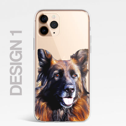 German Shepherd Alsatian Dog Phone Case Art CLEAR Cover Case for iPhone 14 13 12
