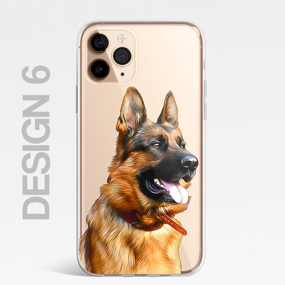 German Shepherd Alsatian Dog Phone Case Art CLEAR Cover Case for iPhone 14 13 12