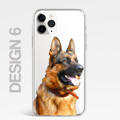 German Shepherd Alsatian Dog Phone Case Art CLEAR Cover Case for iPhone 14 13 12
