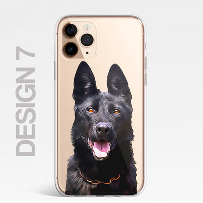 German Shepherd Alsatian Dog Phone Case Art CLEAR Cover Case for iPhone 14 13 12