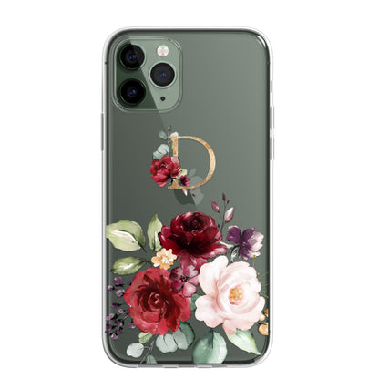 Personalised Floral CLEAR Phone Cover Case Custom For iPhone 13 Pro Max Mini +