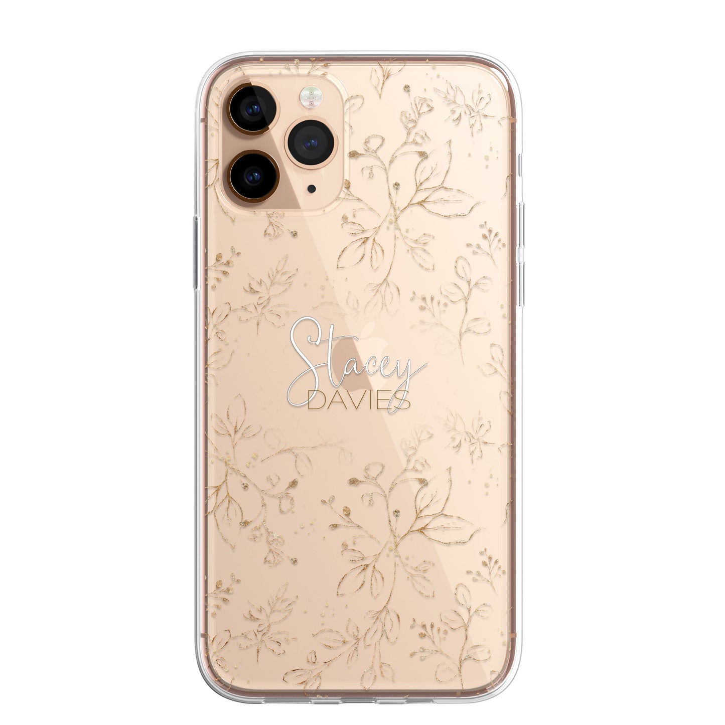 Personalised Floral Botanic Custom CLEAR Cover Case Flower for iPhone 14 12 11