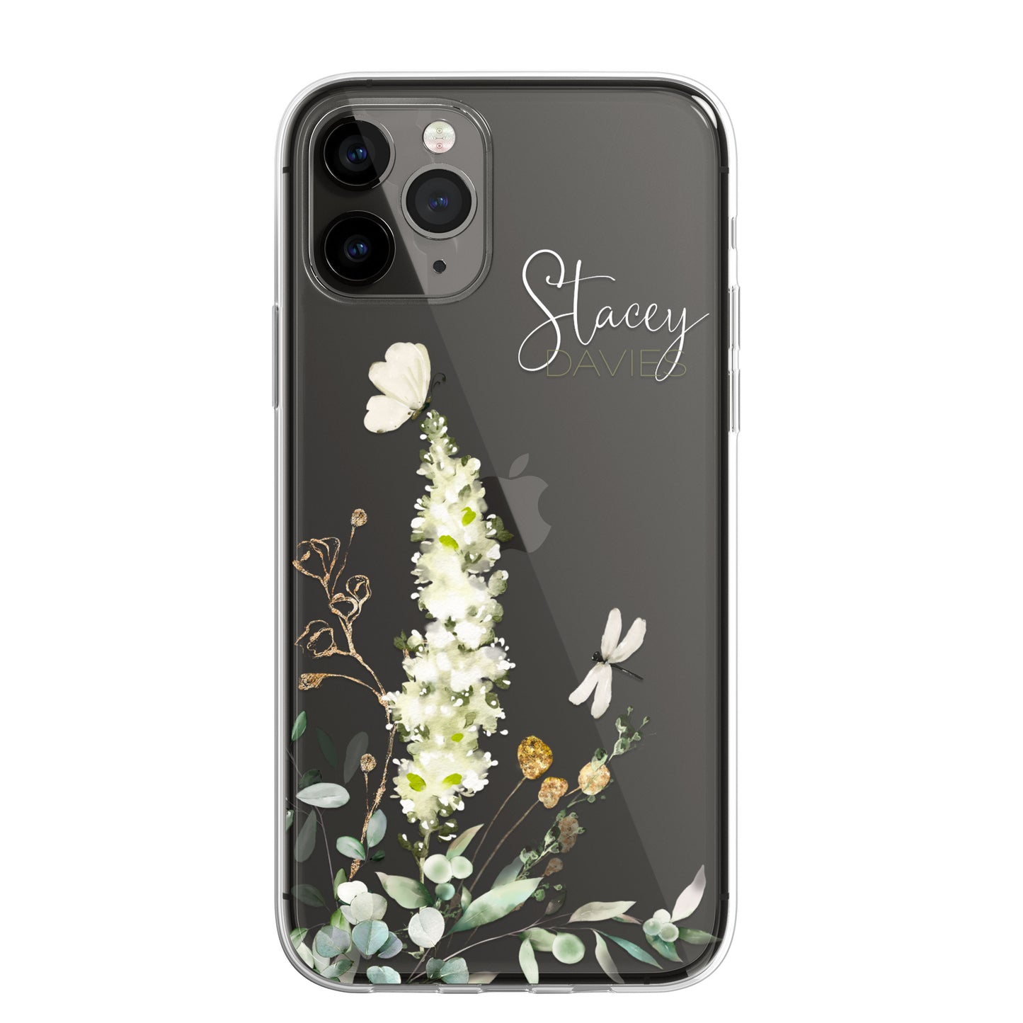 Personalised Floral Botanic Custom CLEAR Cover Case Flower for iPhone 14 12 11