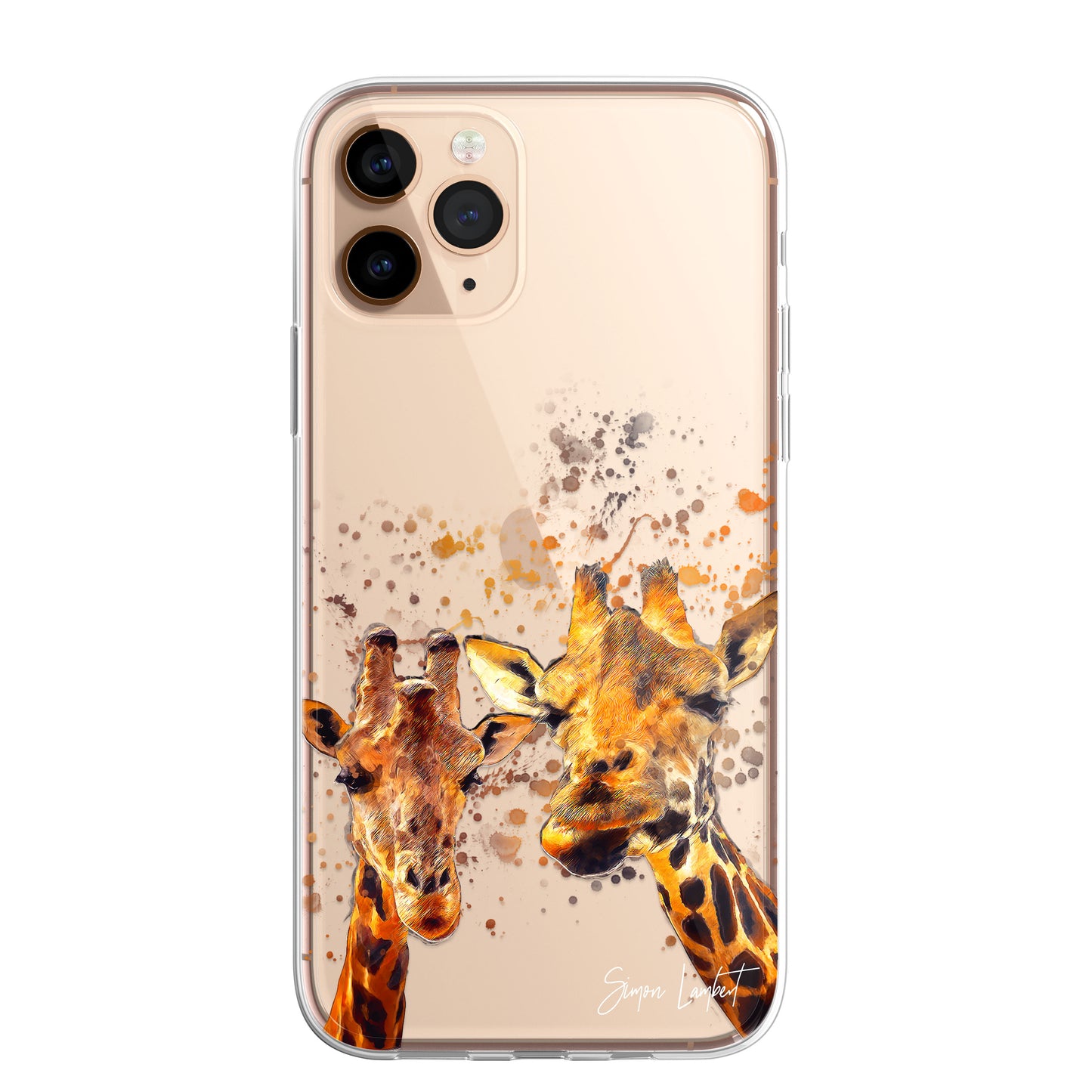 Giraffe Family Phone Case Personalised CLEAR Cute Splatter Phone Cover Case for iPhone 14 13 12
