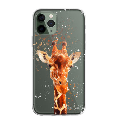 Giraffe Family Phone Case Personalised CLEAR Cute Splatter Phone Cover Case for iPhone 14 13 12